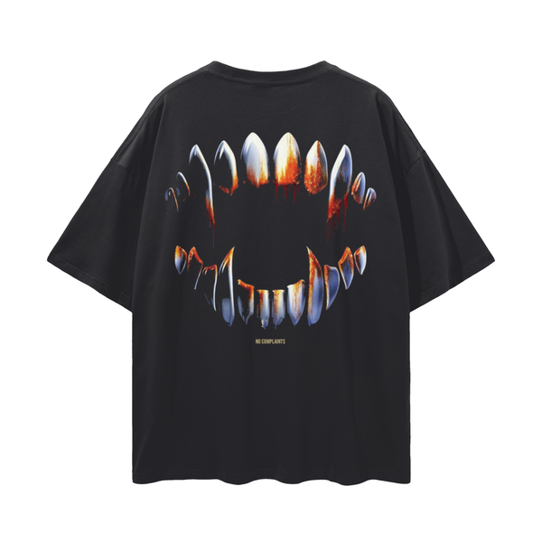 FANGED OVERSIZED TEE - BLACK